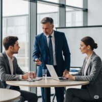Ejecutivo negociando